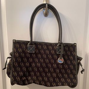 Doomed & Bourke canvas black and gold logo tote